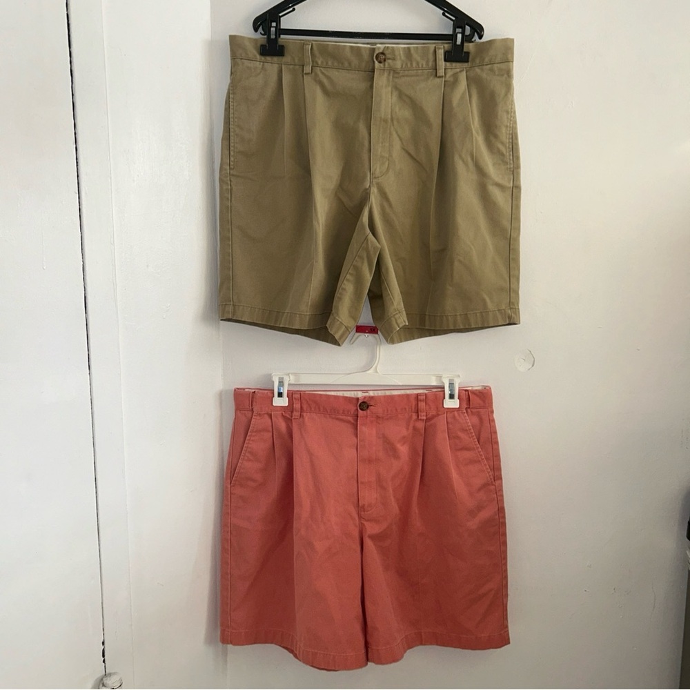 2 For 1 -LL Bean Shorts Mens 38 100% Cotton Chino with‎ Pockets